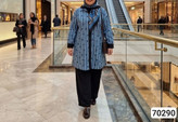 ست مانتو و شلوار سایز بزرگ نخ گرافیتی شاین دار از سایز ۴۸ تا ۵۸ موجوده
