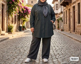 مانتو نخ روس تک جیب سایز بزرگ فری سایز از ۴۸تا ۵۴میخوره