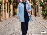 مانتو نخ روس تک جیب سایز بزرگ فری سایز از ۴۸تا ۵۴میخوره