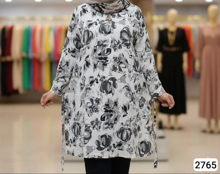 تونیک طرح دار کاملس سایز بزرگ فری سایز مناسب ۴۸ تا ۵۴میخوره