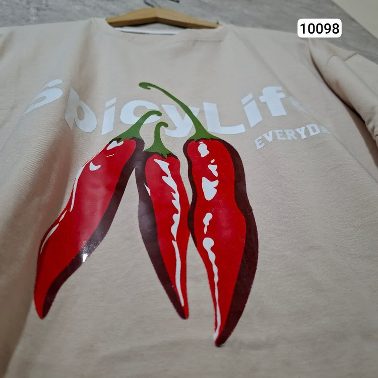 تیشرت طرح فلفل😍جنس نخ پنبه اعلا فری سایزه از ۴۲ تا ۵۲میخوره