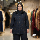 ست مانتو و شلوار ربان دوزی فری سایزه از ۴۸تا ۵۴میخوره